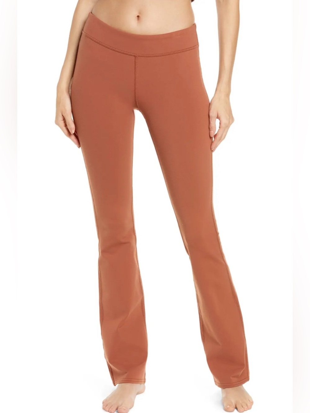 Alo Yoga Airbrush Low Rise Bootcut Leggings Size XS Rust Color EUC LIKE NEW